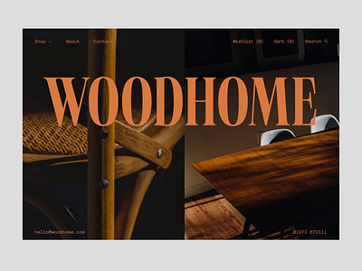 Wooden furniture e-commerce website animation design ecommerce furniture home house interior motiondesign shop typography ui uidesign uiux webdesign website