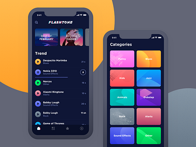Ringtone App Design app categories interface ios app music ringtone ui ux
