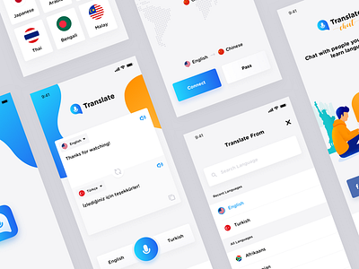 Translation App Design app app design clean design translate translator design ui ux