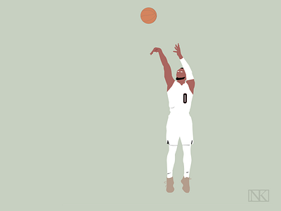 DAMIAN LILLARD ILLUSTRATION abstract adobe basketball concept design fun funproject illustration illustrator nba nba playoffs nba poster play