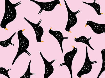 birds birds draw illustration illustration art illustrator pink shapes simple