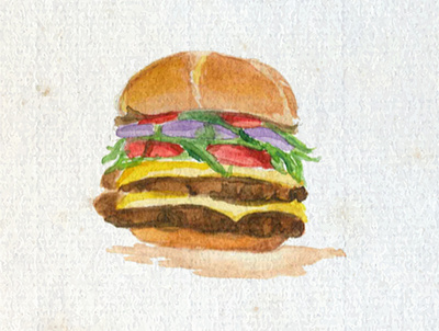 Hamburger Illustration illustration watercolor