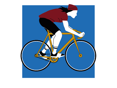 Fixie bike design flat illustration minimal poster art vector