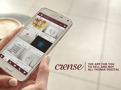 Crense, the app for the creatives and art lovers app art branding decals design ebooks logo music photography posters typography wall art