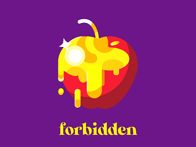 forbidden apple forbidden fruit fruit illustration gold golden vector animation vector art vector artist