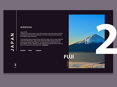 HONSHU FUJI MOUNT design digital figma fuji honshu japan mountain travel trend trend 2019 trending typography ui ux uxui web design web designer