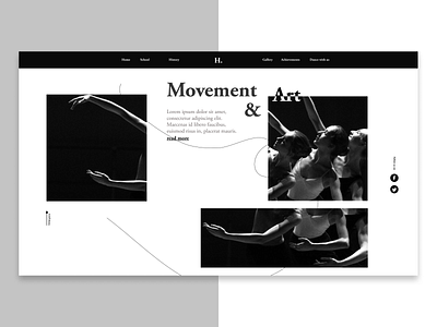 Dance School 2019 trends best shot black black white clean dance dance party dancer design digital figma gallery menu movement movements photo ui ux vector web