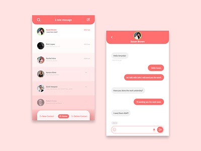 SMS Layout 2020 2020 trend app clean figma follow layout message messenger phone red responsive smartphone sms ui ux web white