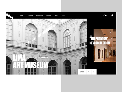 MALI MUSEUM 2020 best shot black black white clean design art figma gallery minimal museum peru redesign shot typography ui ux ux design web design