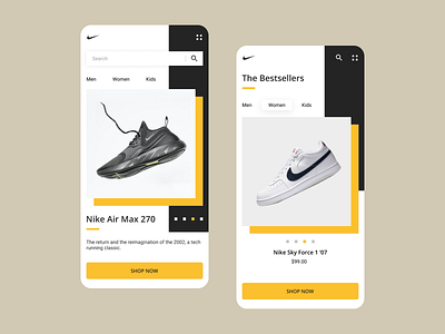 Nike Website Redesign brand branding business e commerce fashion homepage interface landing page minimal mobile nike online shop shopping sneakers ui ux web design website design