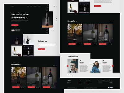 Wine company home page clean ui dark e commerce ecommerce elegant landing page online shop online store ui ux web design website