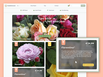 Flower webshop figma hover state ui ux webdesign webshop