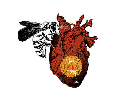 L'abeille et le coeur adobephotoshop bee design tshirtdesign wacom