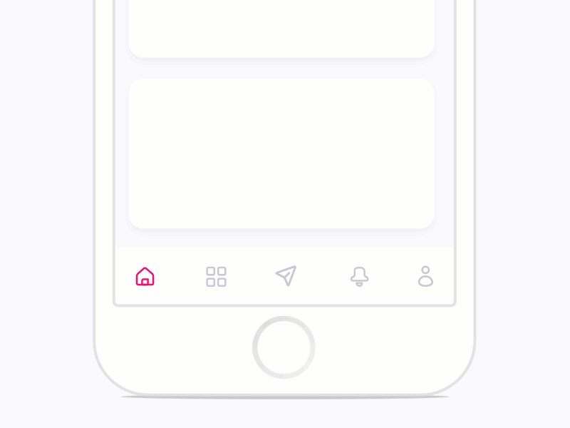 Nav Transition mobile interaction nav ios profile notifications send explore home motion
