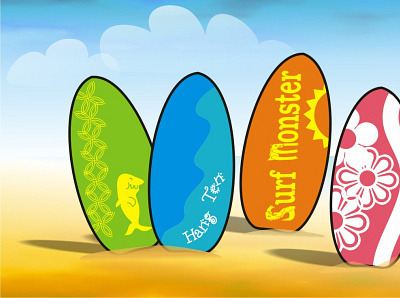 Surfboard Design for Kids Game fun game design graphic design kids kids game kit prop design