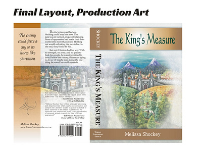 Production Art for "The King's Measure" Softcover Book book design cover art cover design creative imagery graphic design layout packaging print design