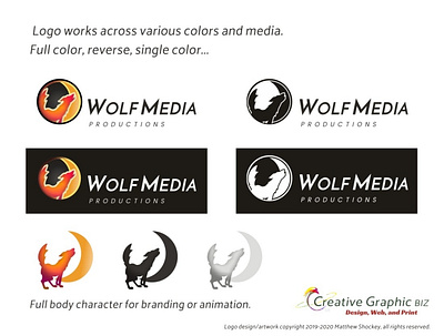 Wolf and Moon Logo - Versatile Logo Qualities advertising app icon branding concept art corporate id graphic design icon logo logo design mark marketing mobile moon logo web design wolf logo