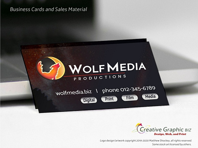 Wolf and Moon Logo - Business Cards