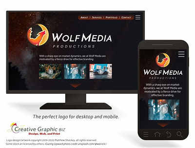 Wolf and Moon Logo - All Internet Devices advertising app icon branding concept art corporate id graphic design icon logo logo design marketing moon logo web design wolf logo