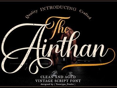 Airthan Script Font branding logo logotype vintage script font vintage font