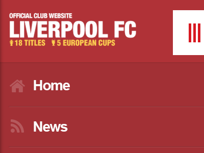 Liverpool FC Mobile Navigation