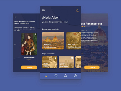 Time Travel UI design app design flat ui ux