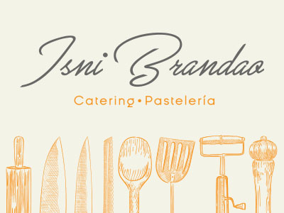 Logo Isni Brandao Catering & Dessert branding design illustration logo typography