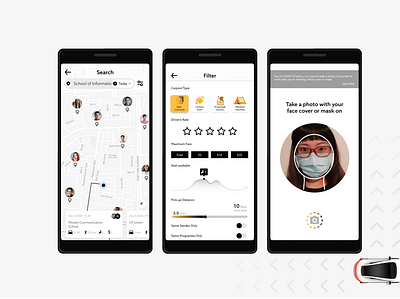 Carpool- mobile app design design mobile ui ui