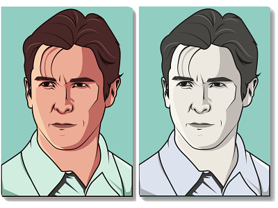 Chirstian Bale Flat Portrait Design | Vector Portrait