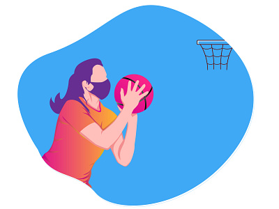 Basketball plays Flat Illustration