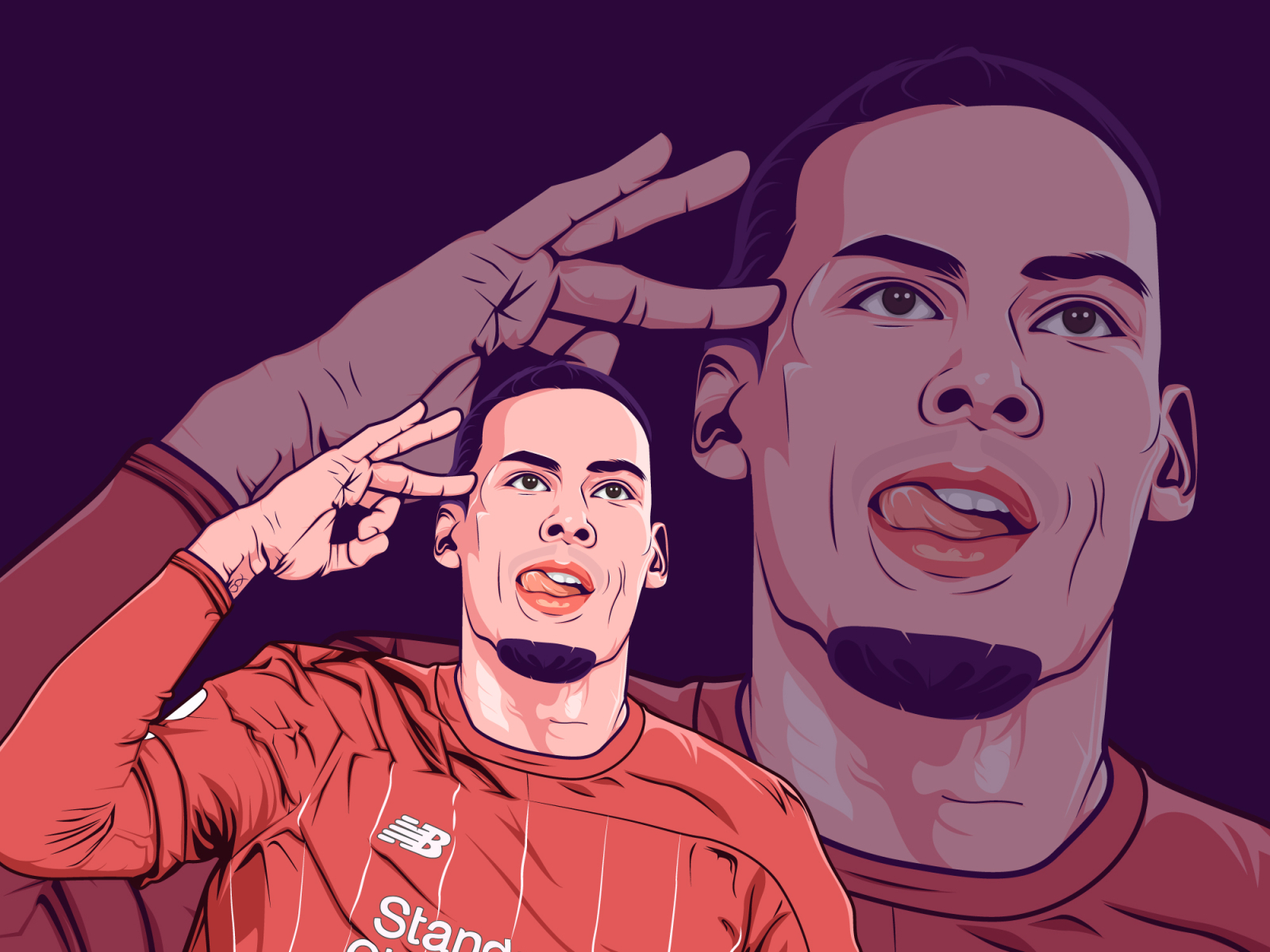 Virgil van Dijk Vector Portrait | Vector Illustration by Mohammed ...