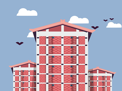 Building Flat Illustration