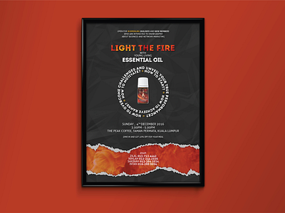 Light The Fire EO Poster collateral design essential oils graphic poster poster design