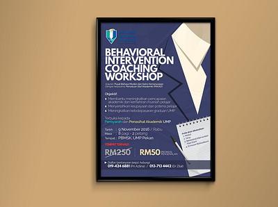 UMP's Behavioral Intervention Coaching Workshop coaching collateral design education graphic poster poster design university workshop