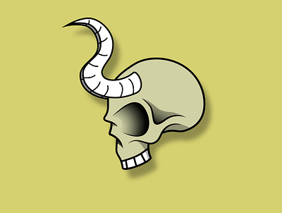 It's not a real skull design flat icon illustration vector