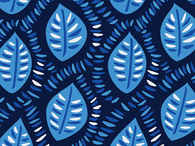 Decorative blue leaves pattern blue botanical decorative flora geometric leaf leaves nature pattern vector