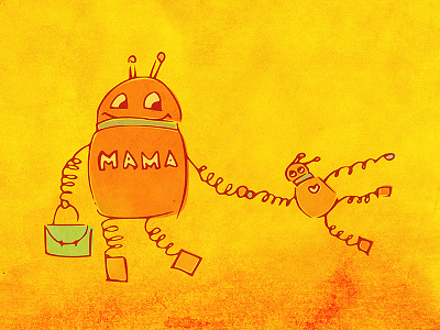 Robomama child cute mother parent robot robots sci fi science fiction