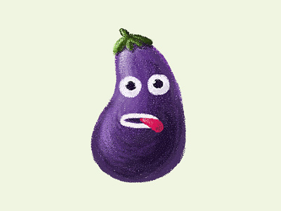 Funny Cartoon Eggplant