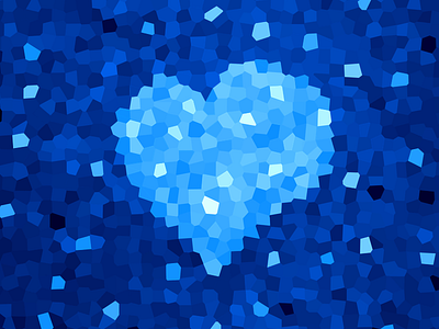Winter Blue Crystallized Heart abstract blue crystal crystallized heart