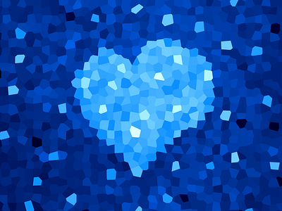 Winter Blue Crystallized Heart