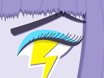 Silent Anger - detail anger eye girl illustration lightning