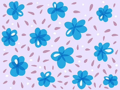 Gentle blue flowers pattern