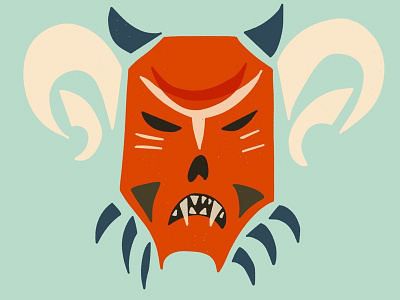 Kuker Mask creature evil horns illustration mask masks monster