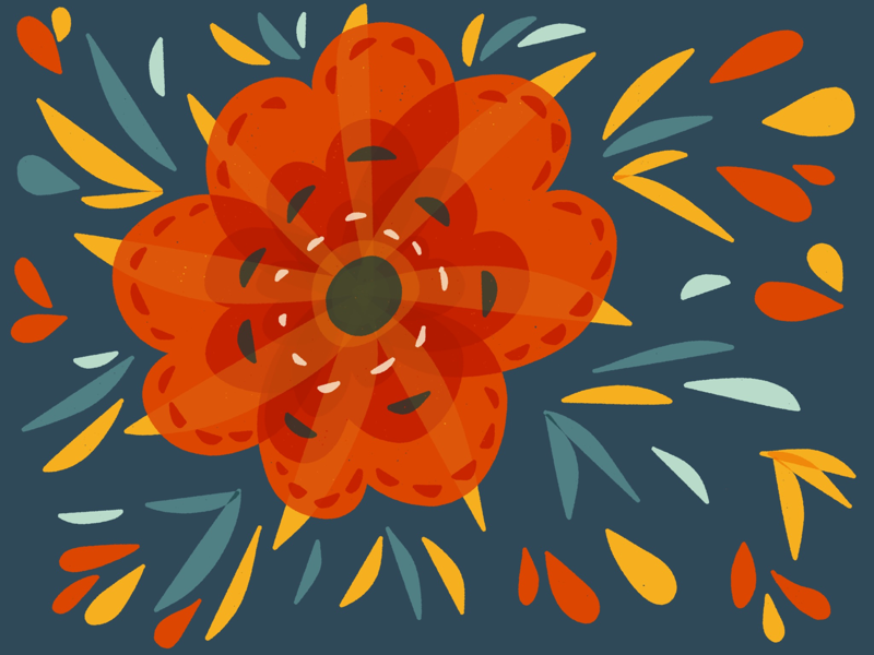 Decorative Orange Flower by Boriana on Dribbble