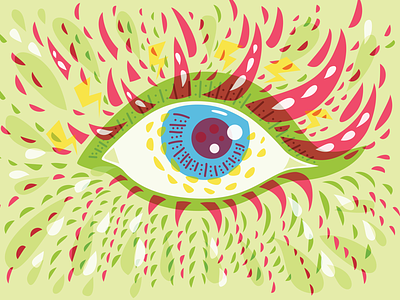 Psychedelic Eye Front blue eye bright colorful eye eyes illustration psychedelia psychedelic