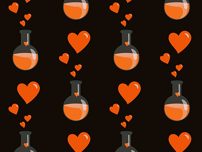 Love Potion flask geek heart hearts illustration love love potion pattern potion vector