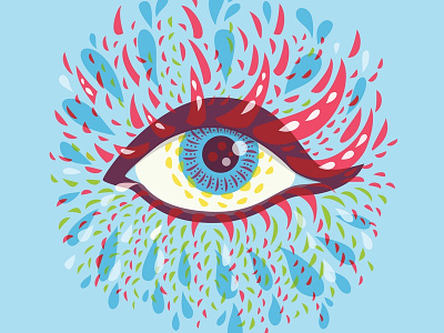 Blue Psychedelic Eye colorful eye eyes illustration psychedelic see stare staring tears vector watch weird