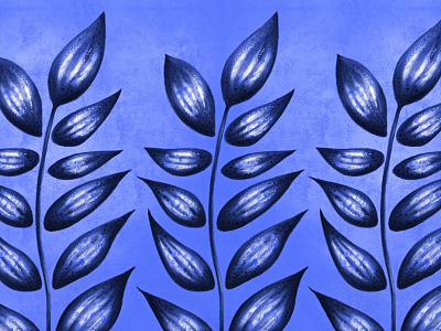 Blue abstract plant with pointy leaves