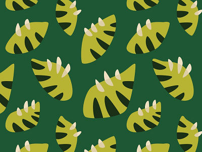 Clawed green leaves pattern