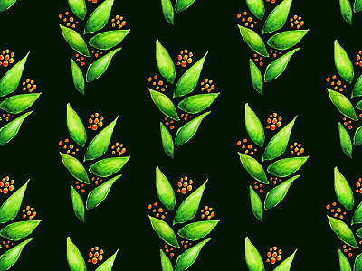 Abstract watercolour green plant pattern abstrsact berries green illustration pattern plant watercolor
